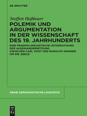 cover image of Polemik und Argumentation in der Wissenschaft des 19. Jahrhunderts